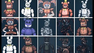 FNaF SFM: First Gen Redbear, White Rabbit, Baby Characters Timeline (Series Backstage Animation)