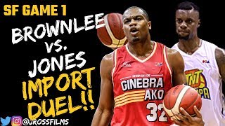 Justin Brownlee vs. Terrence Jones Full IMPORT DUEL | SF G1 | Jones w/ 24, CLUTCH!!