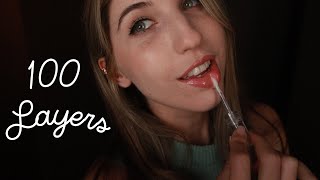 100 Layers of Lipgloss + Gum Chewing 🥰 (ASMR)