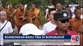 Puluhan Biksu Jalan Kaki Akhirnya Tiba di Candi Borobudur