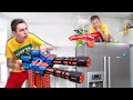 24 Hours of Hilarious Pranks with NERF Guns on My Brother🤪