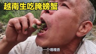 越南的黑暗料理，生腌螃蟹一口一只真帶勁