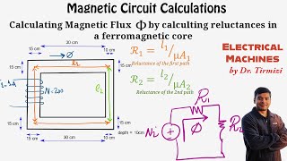 Mastering Magnetic Circuit Calculations: Finding Magnetic Flux Through a Ferromagnetic Core