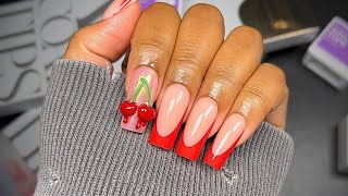 BTArtbox NEW ARRIVALS unboxing | 3D cherry nails | Red French XCoat tips 🍒❤️