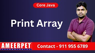 Program to print elements of array in java using for loop | By Srinivas | Ameerpet Technologies