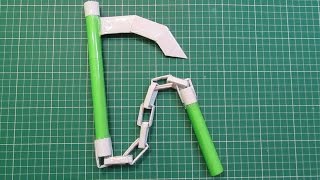 How to Make a Paper Ninja Weapon(KUSARI GAMA )- Easy Tutorials