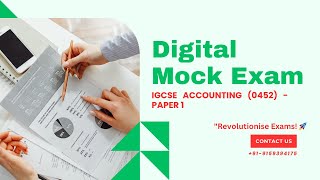IGCSE Accounting - Digital Mock Exam Service – Streamline Student Assessments! 🚀