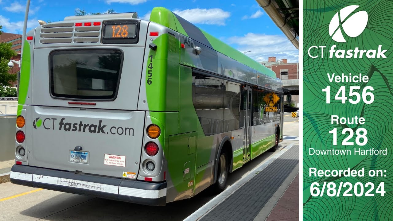 New Seats! | CTfastrak #1456 On The 128 Towards Downtown Hartford - YouTube