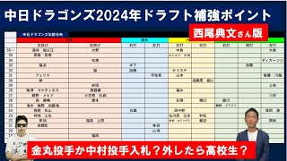 中日ドラゴンズ2024年ドラフト補強ポイント【西尾典文さん版】注目の1位は！？