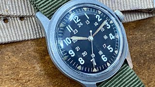 SOLD - SERVICED Vintage October 1969 Vietnam Era Hamilton GG-W-113 Government Issue Military Watch