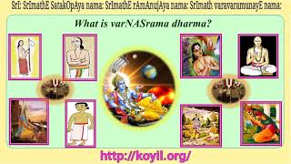 What is varNASrama dharma?