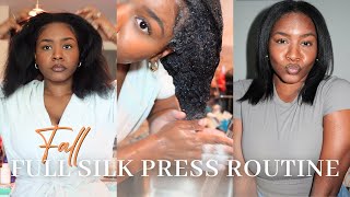 My Fall Silk Press Routine for Heat-trained Natural Hair