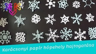 Karácsonyi hópehely díszek papírból | Papír hópihe készítése házilag