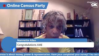 Online Census Party with Mother Mabel Lean