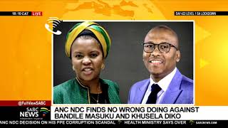 ANC Disciplinary Committee rules in favour of Dr Bandile Masuku, Khusela Diko in PPE scandal