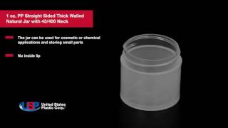 1 oz. PP Straight Sided Thick Walled Natural Jar with 43/400 Neck | U.S. PLASTIC CORPORATION®