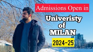 Admissions OPEN in University of Milan 2024-25 | Masters Programs | DSU Scholarship | Study in Italy