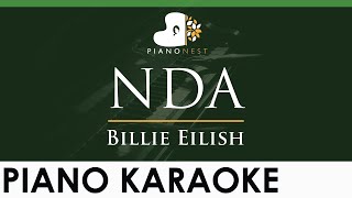 Billie Eilish - NDA - LOWER Key (Piano Karaoke Instrumental)