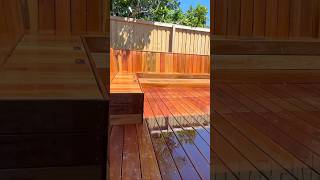 Decking seat.              #backyard #deckconstruction #outdoordecking #construction #landscaping