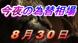 【FX】今夜のドル、円、ユーロ、ポンド、豪ドルの為替相場の予想をチャートから解説。8月30日