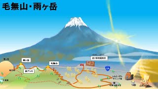 【毛無山・雨ヶ岳：秋】富士の山ふもとを、鳥の目線で望む山