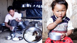 Rita cooks buff curry and rice for lunch @lifeinruralnepal