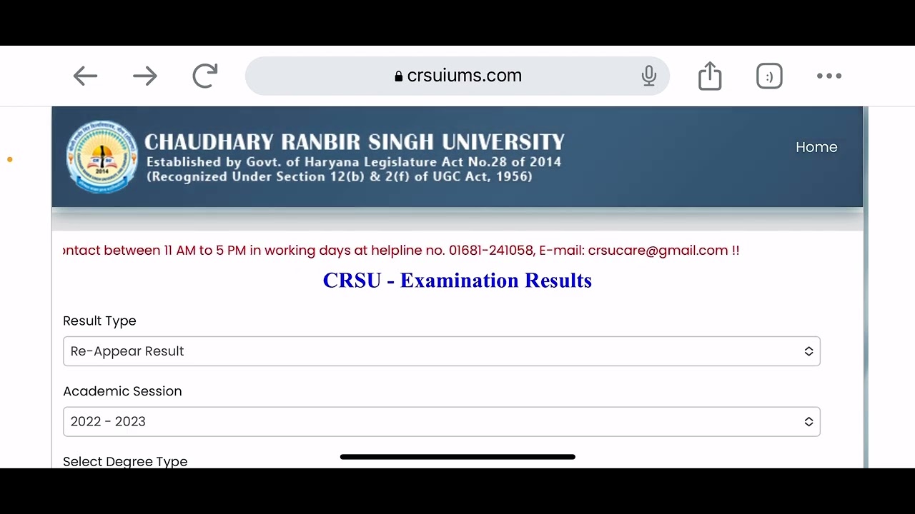 Crsu B.ed Result Reappear Student - YouTube