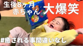 【大爆笑‼️】生後8ヶ月赤ちゃんがツボに入りました。