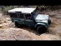 4x4 land rover defender 110 crawling through menai including 80 series hill