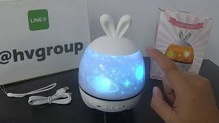 แกะกล่องรีวิว โคมไฟหัวเตียง led ตั้งโต๊ รุ่น Lucky Rabit เป็นโคมไฟตกแต่ง+Projectore จาก HVGROUP