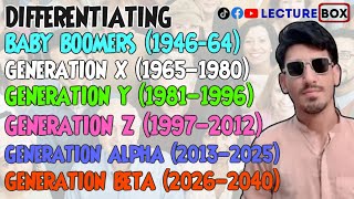 Baby Boomers, Generation X, Millennials, Generation Y, Gen Z, Generation alpha, Generation Beta