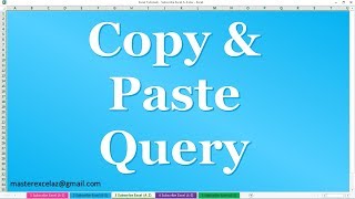 How to Copy \u0026 Paste Query in Power Query Editor MS Excel 2016