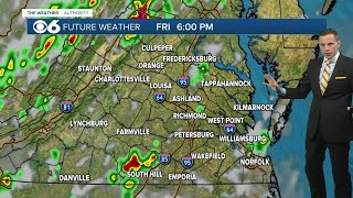 Virginia could see more isolated storms with heavy downpours, lighting, strong wind gusts and hail