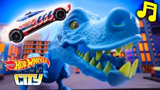 Hot Wheels City's Dino Chomp 🎶🦖+ More Music Videos for Kids 🎶🎵 | Hot Wheels