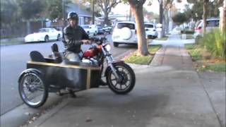 Homemade tilting sidecar for motorcycle