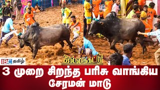 3 முறை சிறந்த பரிசு வாங்கிய சேரமன் மாடு | Seraman Kaalai Palamedu Jallikattu | IBC Tamil | Madurai