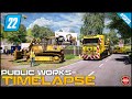 🚧 Levelling Ground For New Base Using Komatsu D65 Bulldozer ⭐ FS22 City Public Works Timelapse