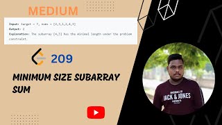 Minimum Size Subarray Sum | Sliding Window | Leetcode