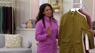 Sport Savvy Quilted Knit Long Snap Front Jacket on QVC