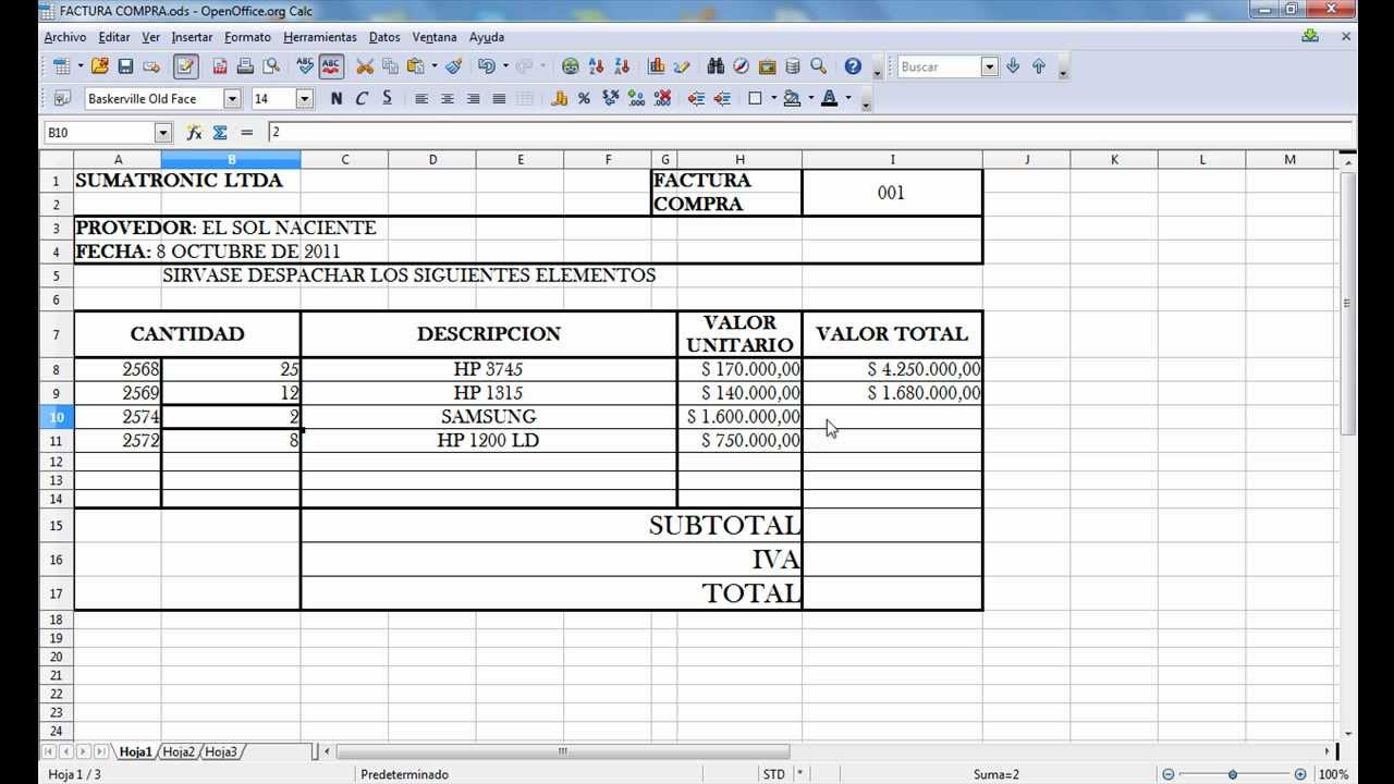 Factura De Compra Excel Sample Excel Templates - Riset