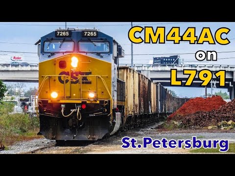 Big CSX CM44AC On L791 In St.Petersburg! (Rare 6 Axle Power) - YouTube