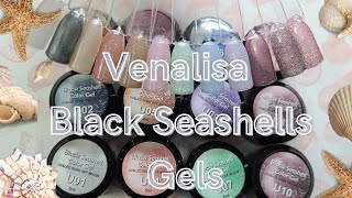 Venalisa Black Seashell Gels | Swatch \u0026 Review | Affordable Nail Art