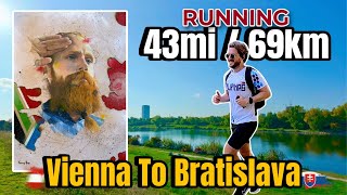 EPIC Challenge! 🇦🇹Vienna To Bratislava🇸🇰 69KM RUN | DRAWING Russ Cook