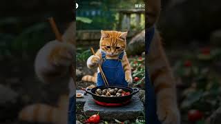 A beautiful cat cooked chinese dish❤🤗 #cat #ai #cooking #shorts