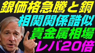 【米国株】銀価格の急騰と銅の関係性『貴金属トレード活況』工業需要の爆発！レバレッジ相場！インフレヘッジ景気後退リセッション暴落FRB政策NASDAQ100レバナスS\u0026P500投資ナスダック経済ニュース