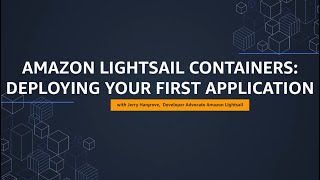 Amazon Lightsail Tutorial: Deploy your first containerized application | Amazon Web Services