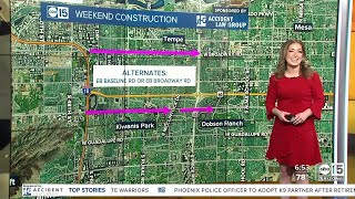 Weekend freeway construction happening around the Valley