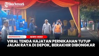 Viral Tenda Hajatan Tutup Jalan Raya di Depok, Lalu Lintas Arah Pasar Agung Depok Jadi Macet