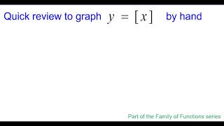 Quick graph y = [ x ]