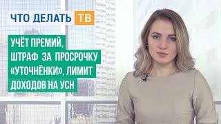 Учёт премий, штраф за просрочку «уточнёнки», лимит доходов на УСН